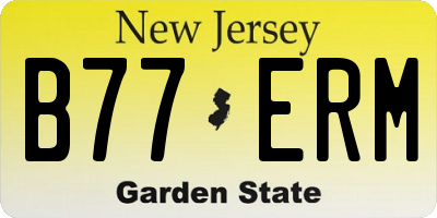 NJ license plate B77ERM