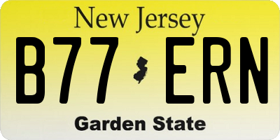 NJ license plate B77ERN