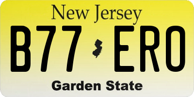 NJ license plate B77ERO