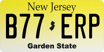 NJ license plate B77ERP
