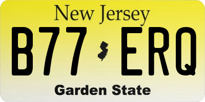 NJ license plate B77ERQ