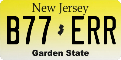 NJ license plate B77ERR