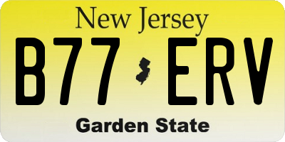 NJ license plate B77ERV