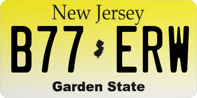 NJ license plate B77ERW