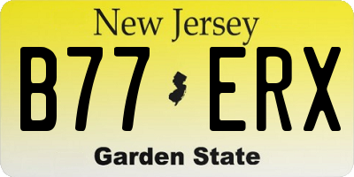 NJ license plate B77ERX