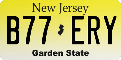 NJ license plate B77ERY