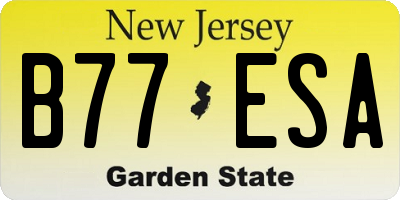 NJ license plate B77ESA