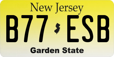 NJ license plate B77ESB