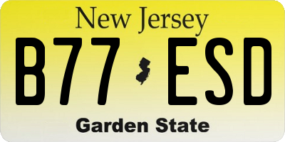 NJ license plate B77ESD