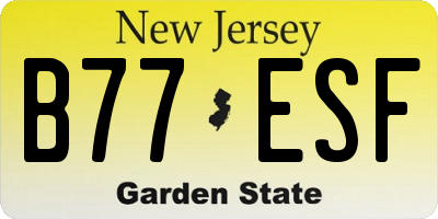 NJ license plate B77ESF