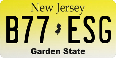 NJ license plate B77ESG