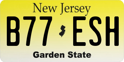 NJ license plate B77ESH