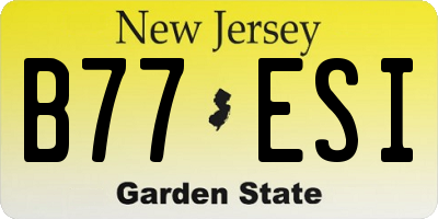 NJ license plate B77ESI