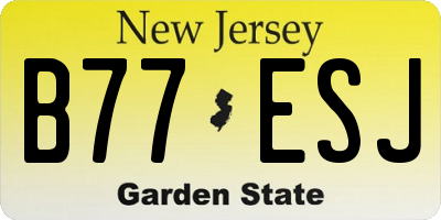 NJ license plate B77ESJ