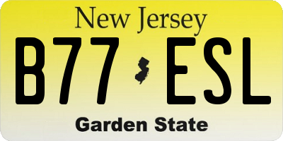NJ license plate B77ESL