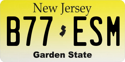 NJ license plate B77ESM