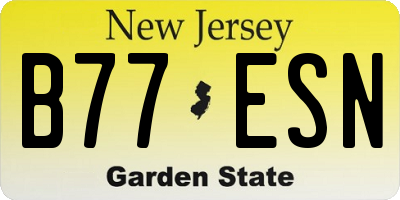 NJ license plate B77ESN