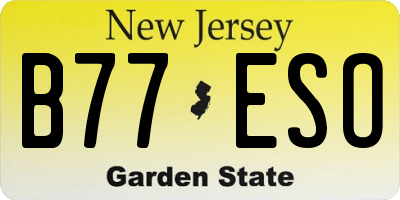 NJ license plate B77ESO
