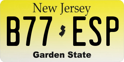 NJ license plate B77ESP