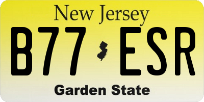 NJ license plate B77ESR