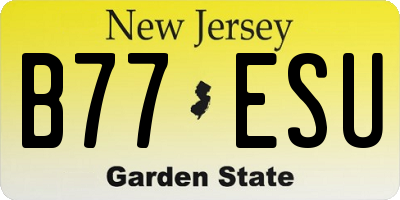 NJ license plate B77ESU