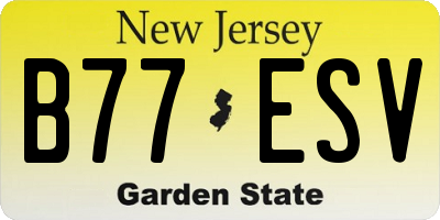 NJ license plate B77ESV