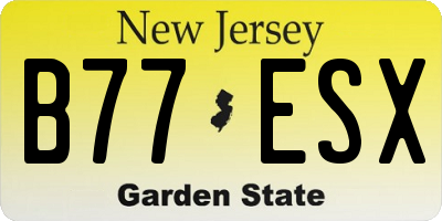 NJ license plate B77ESX