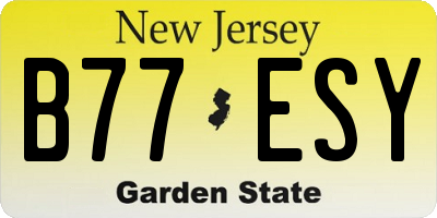 NJ license plate B77ESY