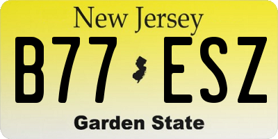 NJ license plate B77ESZ