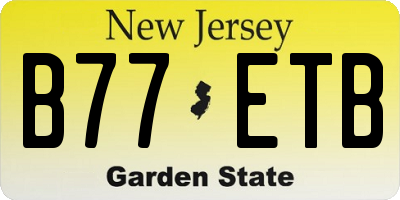 NJ license plate B77ETB