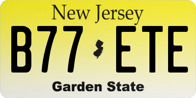 NJ license plate B77ETE
