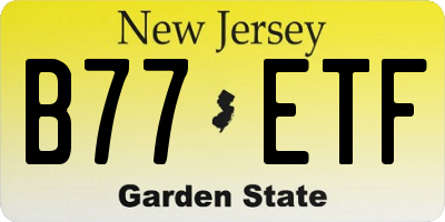 NJ license plate B77ETF