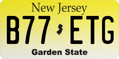 NJ license plate B77ETG