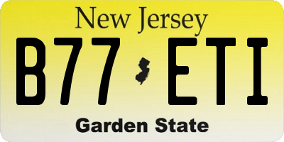 NJ license plate B77ETI