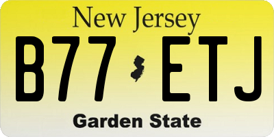NJ license plate B77ETJ