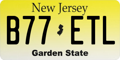 NJ license plate B77ETL