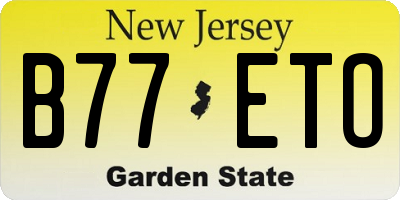 NJ license plate B77ETO