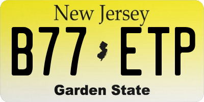 NJ license plate B77ETP