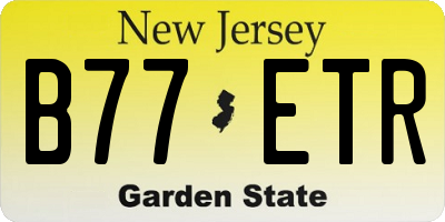 NJ license plate B77ETR