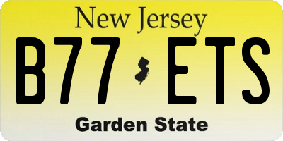 NJ license plate B77ETS