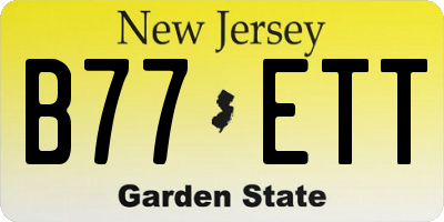 NJ license plate B77ETT
