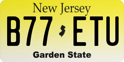 NJ license plate B77ETU