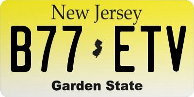 NJ license plate B77ETV