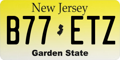 NJ license plate B77ETZ