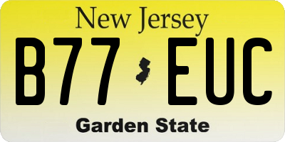 NJ license plate B77EUC