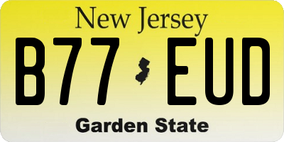 NJ license plate B77EUD
