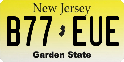 NJ license plate B77EUE
