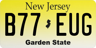 NJ license plate B77EUG