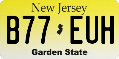 NJ license plate B77EUH