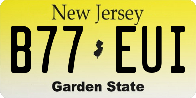 NJ license plate B77EUI